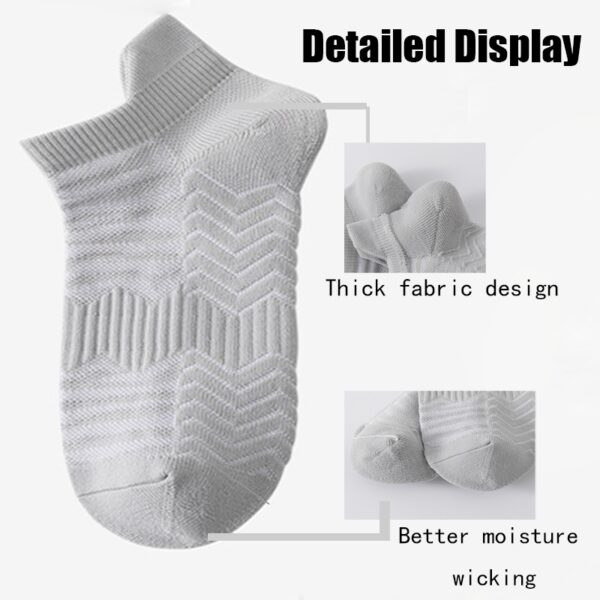 3 Pairs Men Low Athletic Socks Cushion Running Socks Performance Breathable Crew Socks Outdoor Sports Socks - Image 5