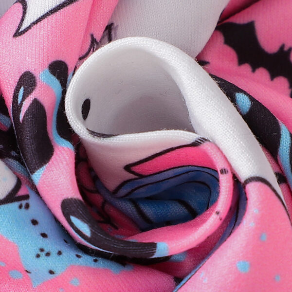 3pcs Toddler Girl's Halloween Dress Skull Ghost Bats Print Stretch Long Sleeve A-line Dresses - Image 10