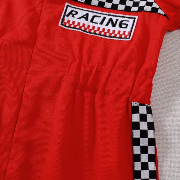 Toddler Girls Boys Racing Driver Jumpsuit, Racer Outfit, Halloween Christmas Carnival Party Race Car Driver Clothing Set - Image 7