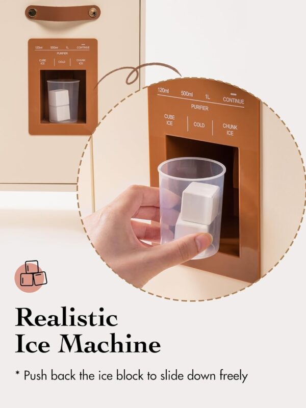 ROBOTIME Wooden Play Kitchen With Pretend Ice Cube Dispenser For  Toddler Age 3 - Image 9