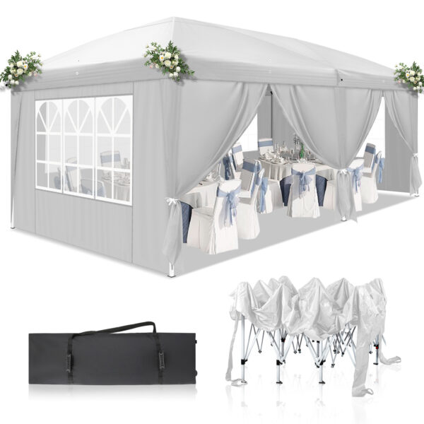 3 X 6M White 6 Sides, Home Folding Pergola Parking Shed Advertising Tent - Image 7