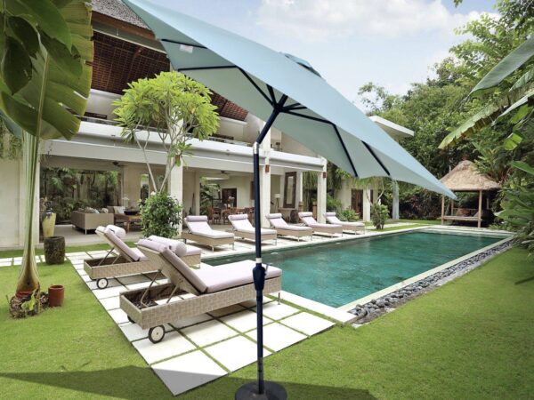 6 X 9ft Patio Umbrella Outdoor Waterproof Umbrella With Crank And Push Button Tilt Without Flap Fo - Image 2