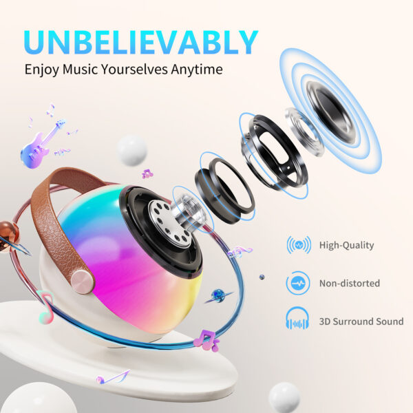 D25 Mini Karaoke Machine With Dazzling Lights And Wireless Microphones - Image 8