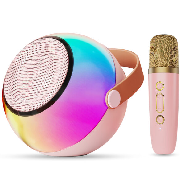 D25 Mini Karaoke Machine With Dazzling Lights And Wireless Microphones - Image 10