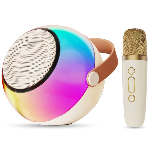 D25 Mini Karaoke Machine With Dazzling Lights And Wireless Microphones - Image 5