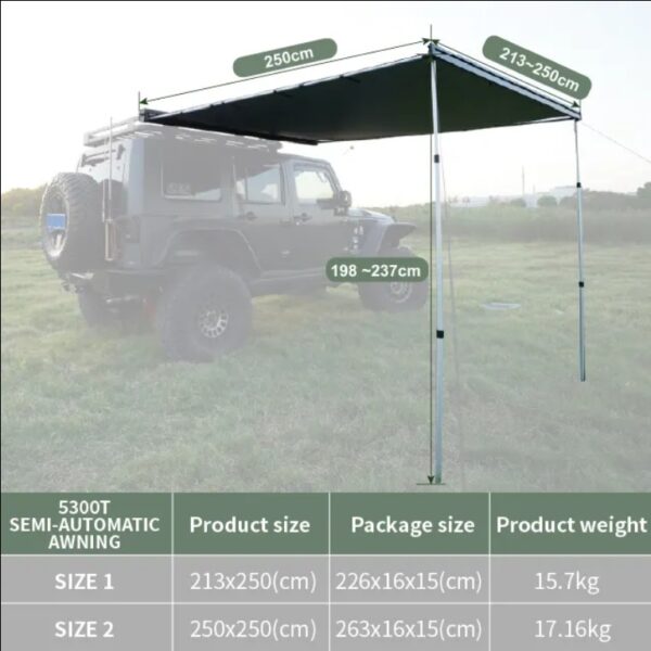 Fast Open Sun Shade Retractable Vehicle Side Awning For Car - Image 4