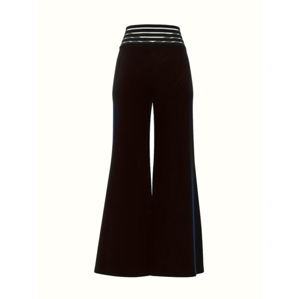 Women's Transparent Mesh Patchwork High Waist Pants With Elegant Cross Detail, Solid Color Fashion Trousers - Image 10