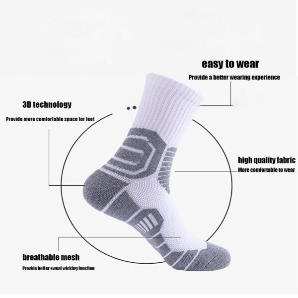 4 Pairs Compression Crew Running Socks Athletic Socks For Men With Cushion Work Hiking Basketball Sport Socks Anti-odor And Anti-slip For Running Fitness Hiking And Cycling - Image 2