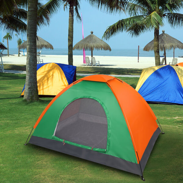 Double Layered Orange Green Tent - Image 10