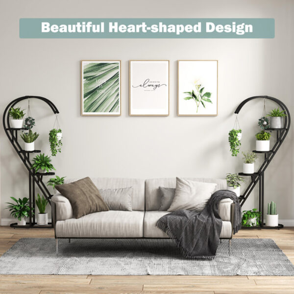 5 Tier Metal Plant Stand With Hanging Hook For Multiple Plants - Image 9