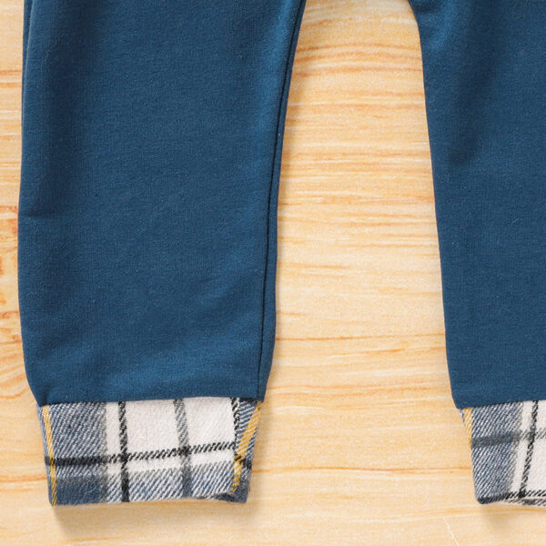 Toddler Baby Boy Clothes Plaid Long Sleeve Hoodie Sweatshirt & Pants 2pcs Boys Outfit Set - Image 4