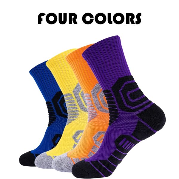4 Pairs Compression Crew Running Socks Athletic Socks For Men With Cushion Work Hiking Basketball Sport Socks Anti-odor And Anti-slip For Running Fitness Hiking And Cycling - Image 5
