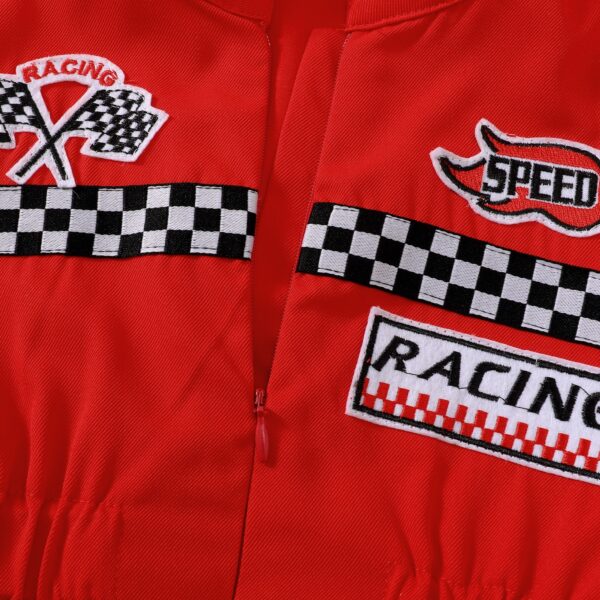 Toddler Girls Boys Racing Driver Jumpsuit, Racer Outfit, Halloween Christmas Carnival Party Race Car Driver Clothing Set - Image 3