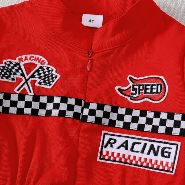 Toddler Girls Boys Racing Driver Jumpsuit, Racer Outfit, Halloween Christmas Carnival Party Race Car Driver Clothing Set - Image 9