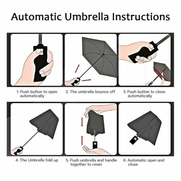 10 Ribs Strong Automatic Umbrella Windproof Stormproof Compact Folding Umbrella - Image 3