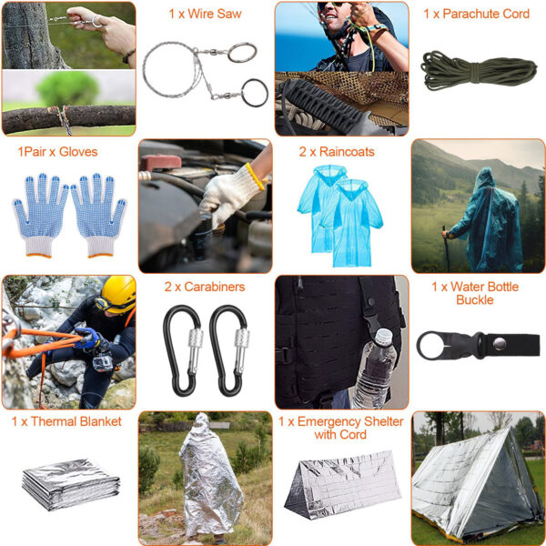125 In 1 Survival Kit, Professional Survival Equipment, Equipment, Tools, First Aid Supplies, For SOS Emergency Tactical Hiking, Hunting, Disaster, Camping Expedition - Not Shipped On Weekends - Image 8