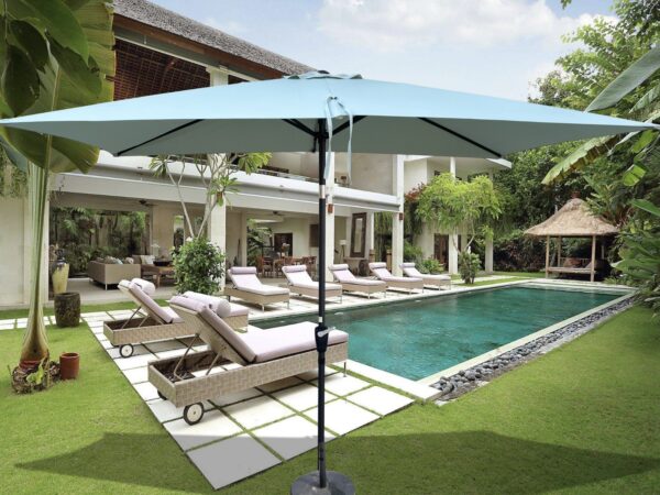 6 X 9ft Patio Umbrella Outdoor Waterproof Umbrella With Crank And Push Button Tilt Without Flap Fo - Image 5