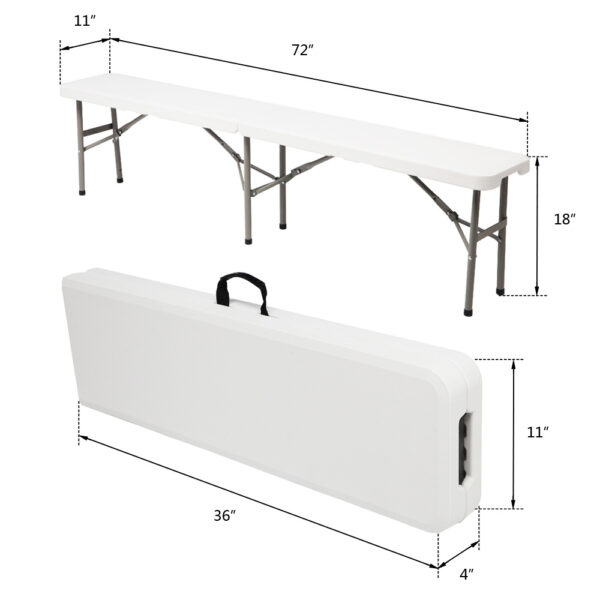 6FT Outdoor Patio Foldable Bench - Image 2