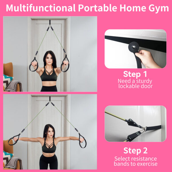 Professional Yoga & Pilates Bar Kit - 18-Piece Full-Body Workout Set With Adjustable 3-Section Bar, Ab Roller, 6 Resistance Bands, Ankle Straps & Door Anchor - Image 3