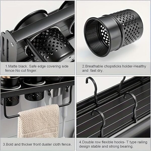 Wall Mounted Cutlery Rack And Camping Kitchen Rack With Spice Rack - Image 5