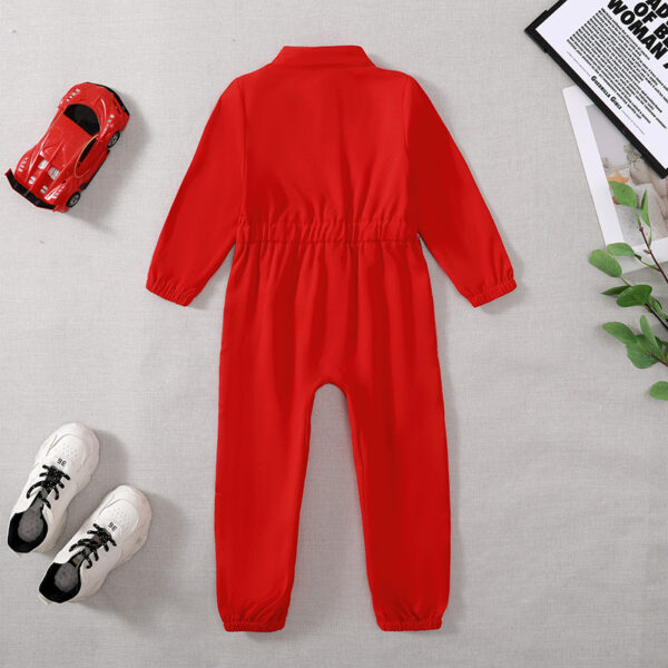 Toddler Girls Boys Racing Driver Jumpsuit, Racer Outfit, Halloween Christmas Carnival Party Race Car Driver Clothing Set - Image 6