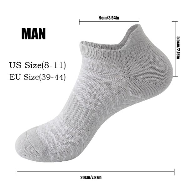 3 Pairs Men Low Athletic Socks Cushion Running Socks Performance Breathable Crew Socks Outdoor Sports Socks - Image 4